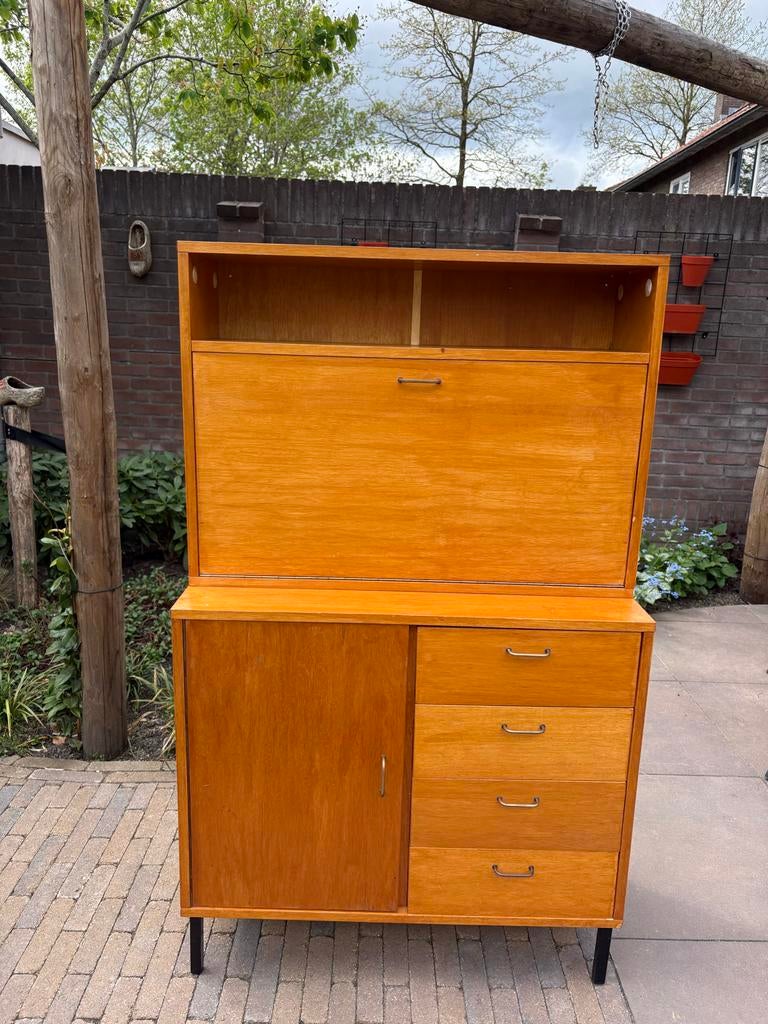 Vintage klepkast/secretaire, Ophalen, Gebruikt, Vintage