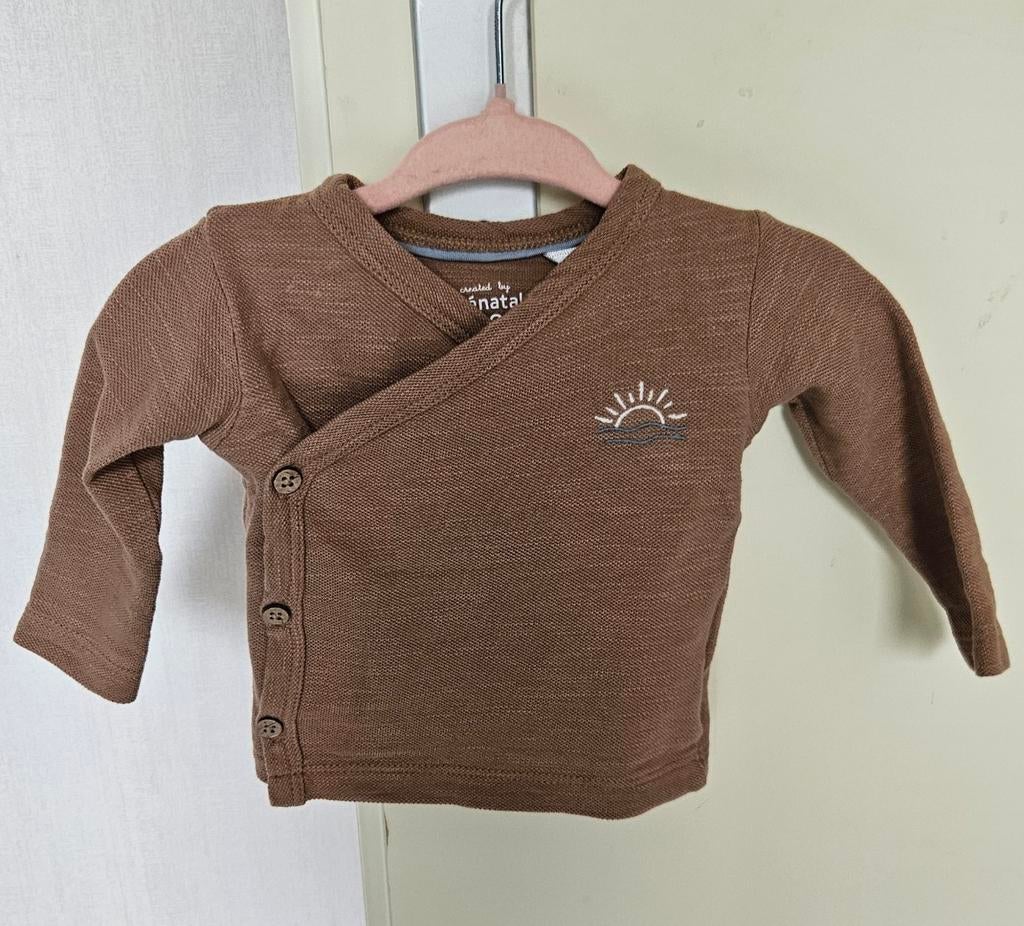 Prenatal overslagshirt bruin, maat 50 NIEUW, Kinderen en Baby's, Babykleding | Maat 50, Jongetje of Meisje, Nieuw, Ophalen of Verzenden