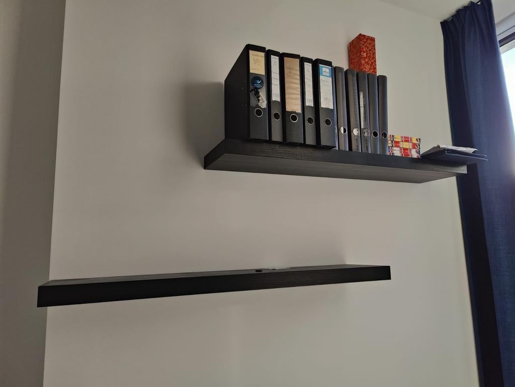2x IKEA LACK wandplank zwartbruin, onzichtbaar ophangsysteem, Ophalen of Verzenden, Zo goed als nieuw