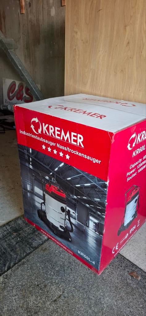 Nieuwe KREMER KR60L-4 Industriële Stofzuiger 60L, Witgoed en Apparatuur, Stofzuigers, Ophalen, Stofzuiger, Nieuw, Reservoir