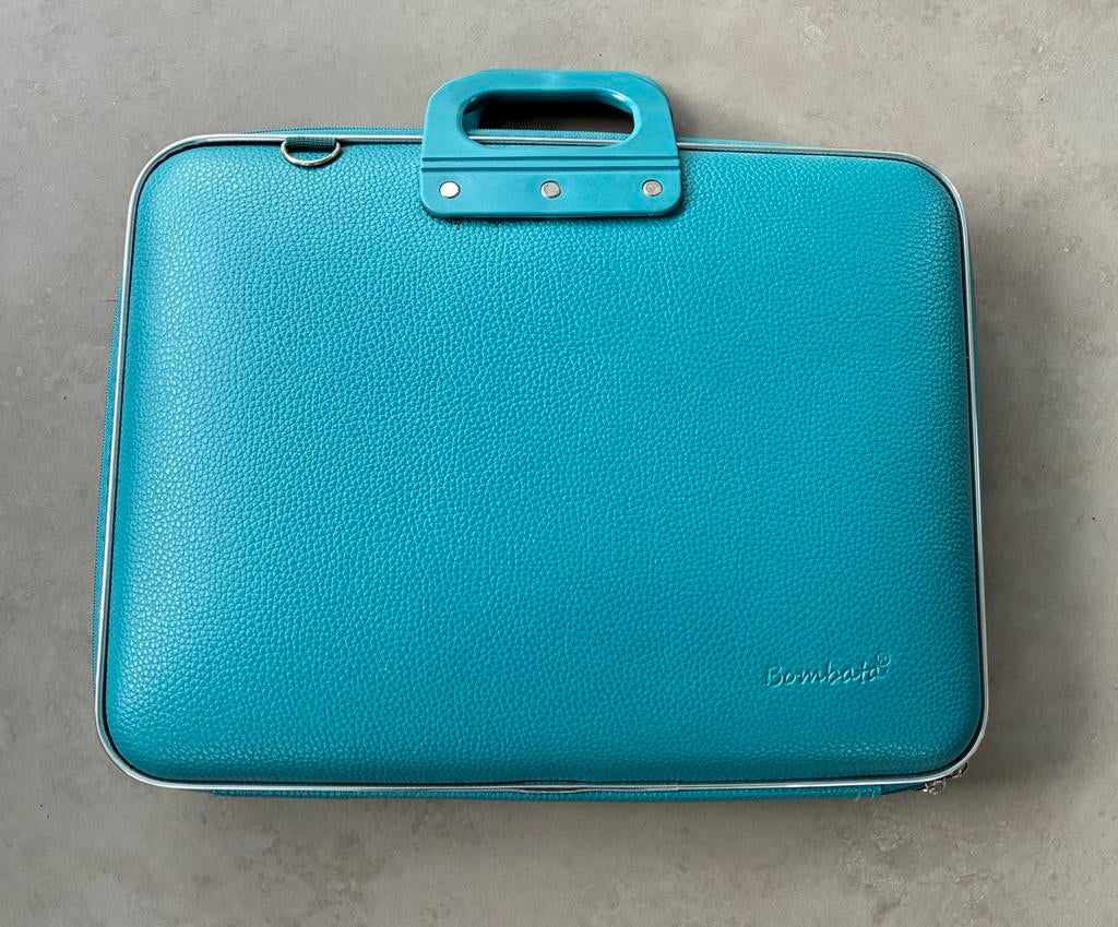 Akte tas laptop tas 17 inch BOMBATA turqoise, Verzenden, Zo goed als nieuw