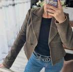 Vintage wollen blazer, Maat 38/40 (M), Bruin, Ophalen of Verzenden, Zo goed als nieuw