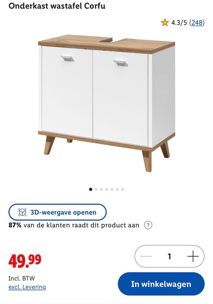 Onderkast wastafel livarno corfu, Ophalen, 50 tot 100 cm, Zo goed als nieuw, Minder dan 100 cm