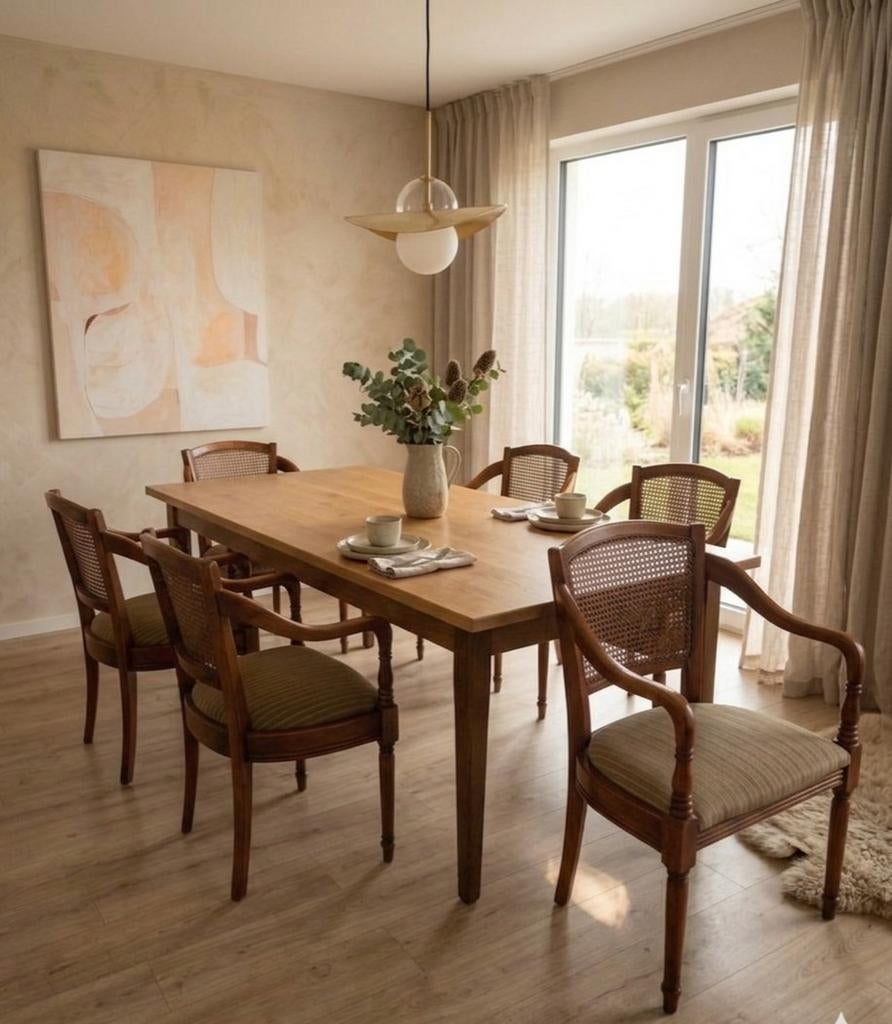 Set van 4 Louis XVI / Koloniale stijl stoelen met cannelures, Antiek en Kunst, Antiek | Meubels | Stoelen en Banken, Ophalen