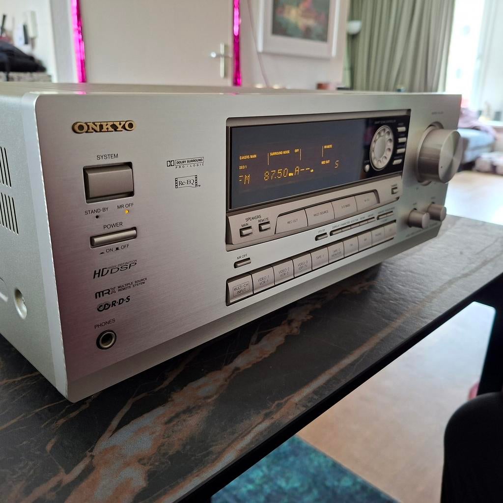 Onkyo TX-SV545 Audio Video Control Receiver - Zilver, Ophalen of Verzenden, Zo goed als nieuw, 120 watt of meer, Onkyo