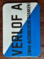 Emaille bord verlof a dranken, Ophalen of Verzenden, Gebruikt, Reclamebord
