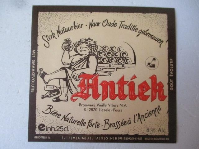 bieretiket Belgie 12-4 (12U) v assche, Verzamelen, Biermerken, Ophalen of Verzenden, Gebruikt, Overige typen, Overige merken