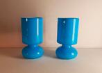 Twee blauwe tafellampen - Ikea, Huis en Inrichting, Lampen | Tafellampen, Ophalen of Verzenden, Minder dan 50 cm, Retro Mushroom