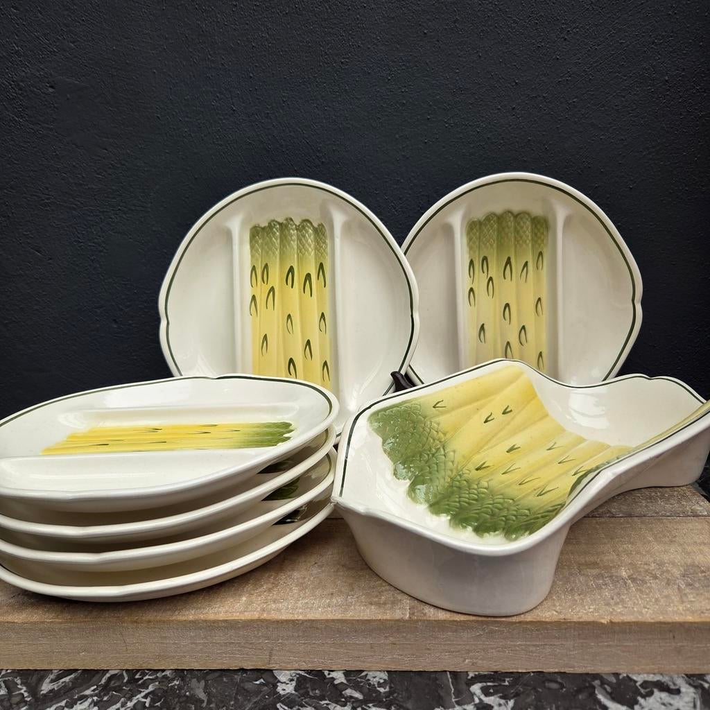 Vintage Salins Frankrijk Asperge Servies - Compleet, Ophalen of Verzenden