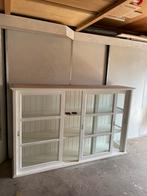 Bovendeel vitrine kast met 3 schuifdeuren., Huis en Inrichting, Kasten | Boekenkasten, Ophalen, Zo goed als nieuw, 25 tot 50 cm