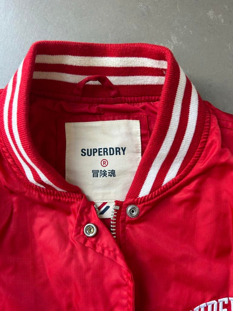 Superdry rood bomberjack maat 40, Ophalen of Verzenden, Zo goed als nieuw, Maat 38/40 (M), Rood