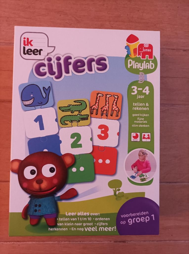 Ik Leer Cijfers Educatief spel puzzel Jumbo vanaf 3 jaar, Ophalen of Verzenden, Zo goed als nieuw, Taal en Lezen