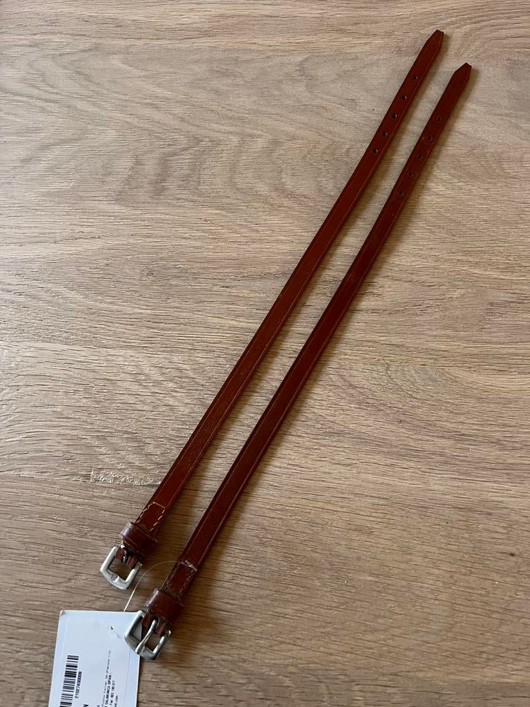 Handgemaakte bruin lederen sporenriempjes van Zaldi, Dieren en Toebehoren, Ophalen of Verzenden, Nieuw