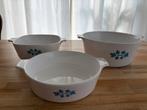 Vintage Pyroflam Ovenschalen Set - Blue Band Design, Ophalen of Verzenden, Gebruikt