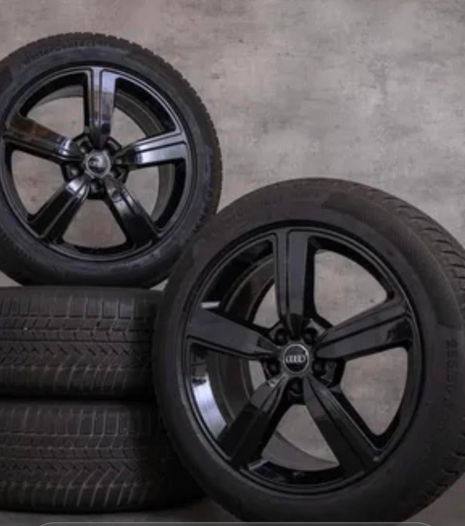 Originele Audi e-tron Q8 winterwielen 20 inch zwart glanzend, Auto-onderdelen, Gebruikt, Banden en Velgen, Terreinwagen, 20 inch