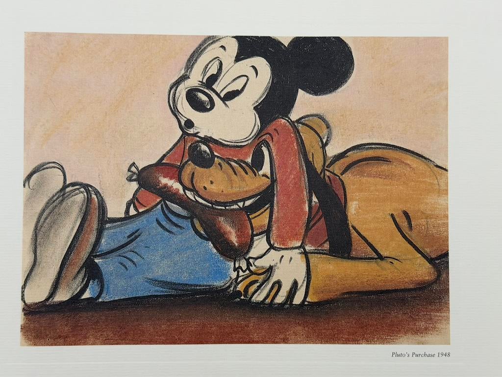Disney Mickey & Pluto print Pluto’s Purchase 1948– ingelijst, Ophalen of Verzenden