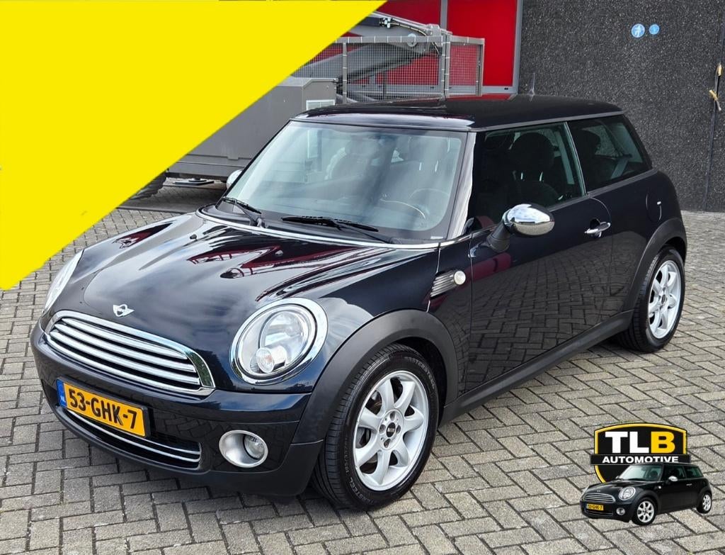 Mini Cooper One R56 1.4 95pk 2008 Zwart NETTE AUTO / AIRCO, Auto's, Mini, Voorwielaandrijving, Stof, Zwart, Origineel Nederlands