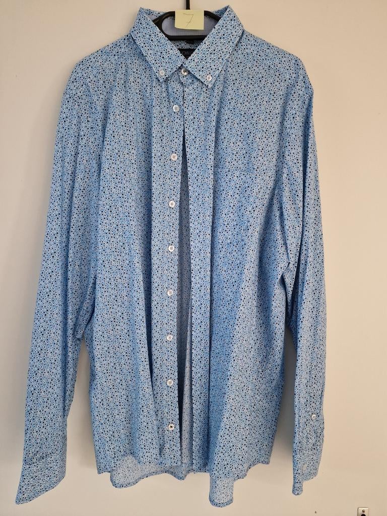 Heren overhemd John Cabot lange mouw maat 45/46 XXL, Blauw, Ophalen of Verzenden, Zo goed als nieuw, Overige halswijdtes