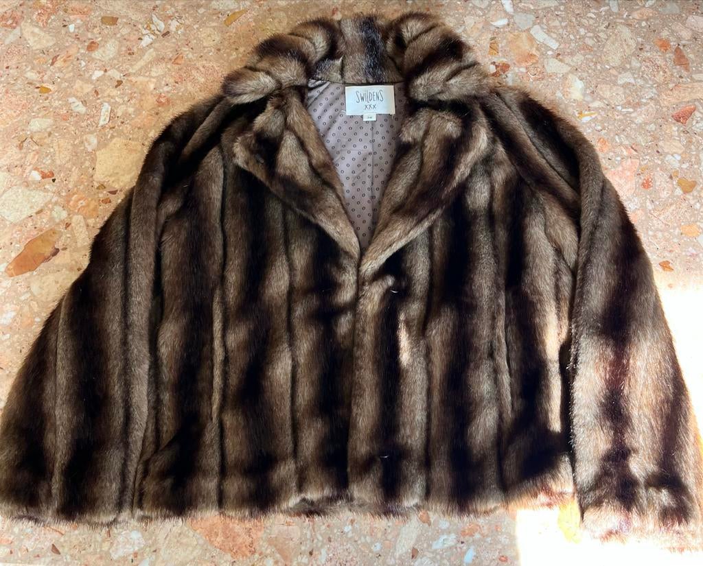 Swildens Faux Fur Coat - Stijlvolle en Warme Jas, Ophalen of Verzenden, Gedragen, Maat 36 (S), Bruin