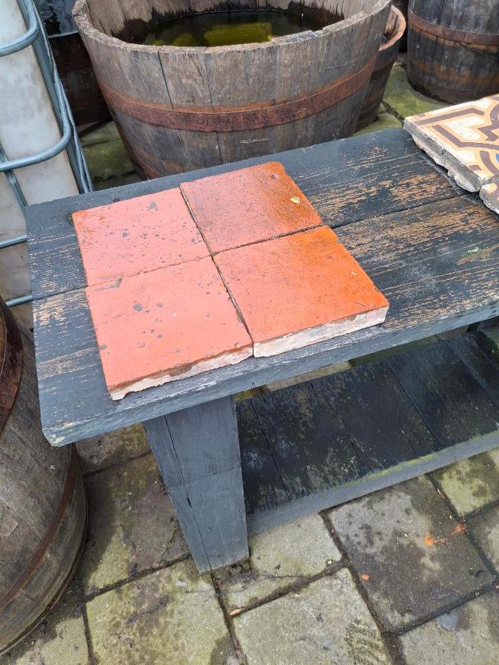 boerenplavuizen rood/bruin 1100 stuks, ca 120 jaar zie fo-om, Doe-het-zelf en Verbouw, Vloerdelen en Plavuizen, Gebruikt, Plavuizen