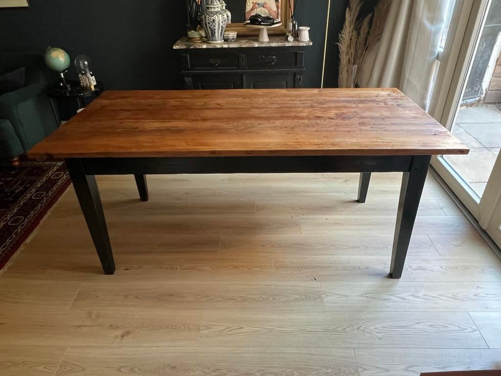 Rustieke houten eetkamertafel, Huis en Inrichting, Tafels | Eettafels, Gebruikt, 150 tot 200 cm, Vier personen, Rechthoekig