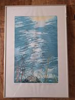 Ets Sjoerd Bakker - De Oever, gesigneerd in lijst, Antiek en Kunst, Kunst | Etsen en Gravures, Ophalen of Verzenden