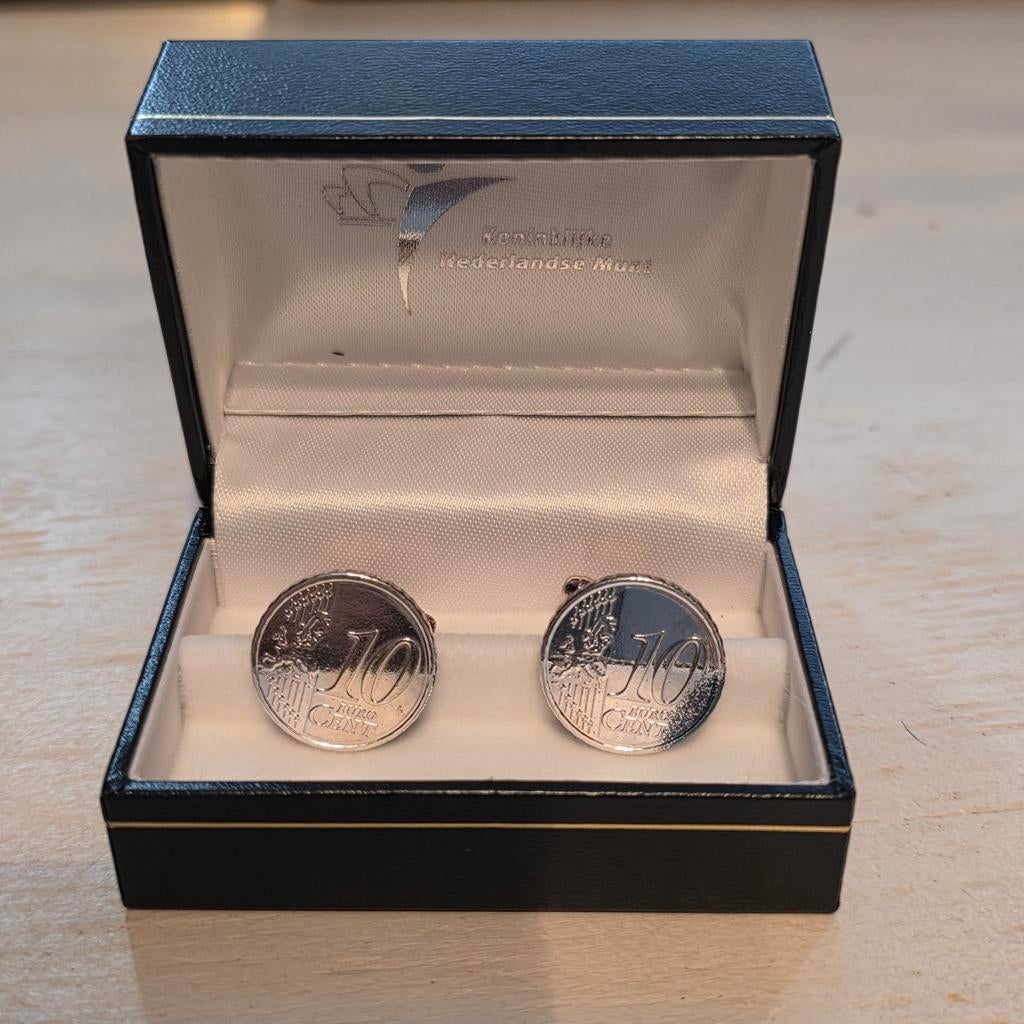 Verzilverde manchetknopen 10 cent, Ophalen of Verzenden, Nieuw, Overige materialen, Verzilverd