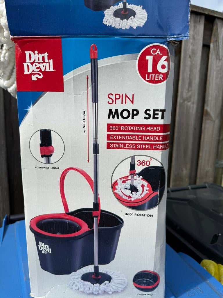 Niuwe Dirt Devil spin mop set 360 rotation, Ophalen of Verzenden, Mop of Dweil