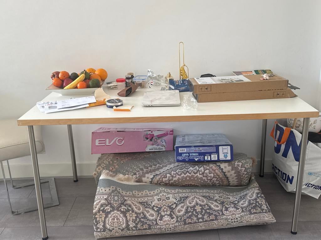 Tafel met IKEA poten - Handig en demonteerbaar, Huis en Inrichting, Ophalen, Gebruikt, 100 tot 150 cm, 50 tot 100 cm