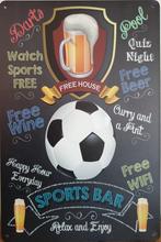 Sports bar voetbal bierpul reclamebord van metaal wandbord, Info@deconoord.nl, Deco Noord, Nieuw, Ophalen of Verzenden