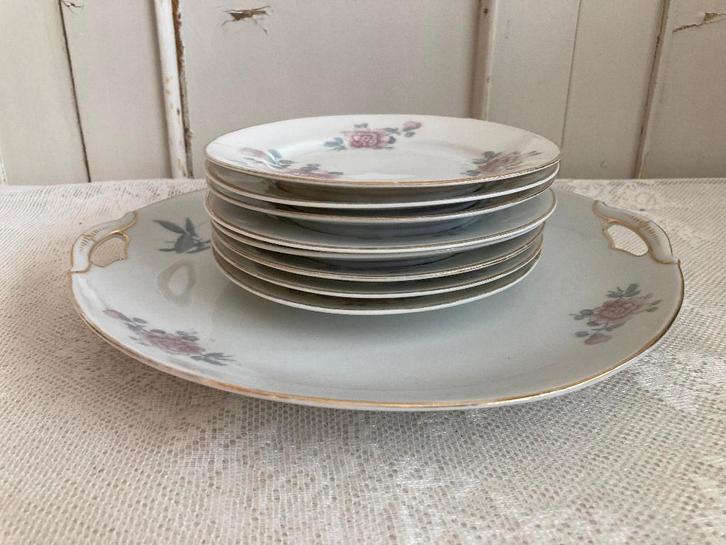 Brocante / Gebakstel / Polen - KPM / porselein, Huis en Inrichting, Keuken | Servies, Gebruikt, Overige typen, Overige stijlen