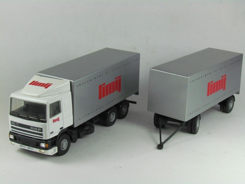 Lion Toys Daf95 motorwagen + aanhanger LIMIJ, Hobby en Vrije tijd, Modelauto's | 1:50, Ophalen of Verzenden, Zo goed als nieuw