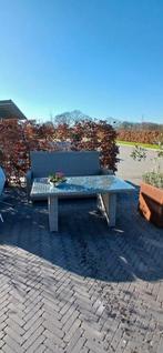 Wicker tafel met bank, Tuin en Terras, Tuinsets en Loungesets, Ophalen of Verzenden, Gebruikt, Wicker, Bank