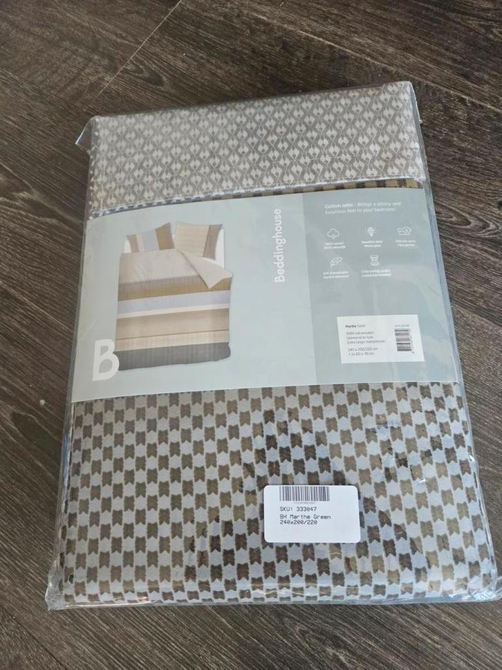 Beddinghouse Marthe 240x200/220cm Groen nieuw in verpakking., Huis en Inrichting, Slaapkamer | Beddengoed, Nieuw, Deken of Dekbed