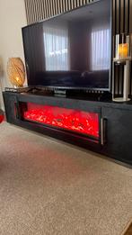 Zwarte visgraat tv kast met sfeerhaard, Ophalen of Verzenden, Zo goed als nieuw, 25 tot 50 cm, Minder dan 100 cm