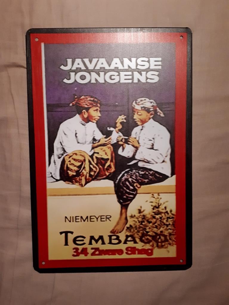 Javaanse Jongens 20x30 cm Metalen Reclamebord, Verzamelen, Ophalen of Verzenden, Nieuw, Reclamebord