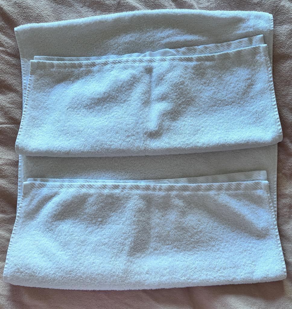 Handdoeken 4 stuks - 92x44cm, Ophalen of Verzenden, Gebruikt, Wit, Handdoek