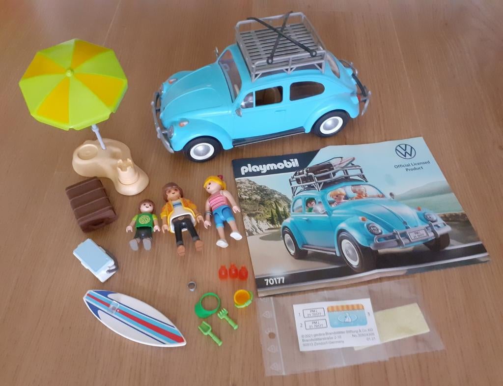 Playmobil Volkswagen Kever met gezin en accessoires, Ophalen of Verzenden, Zo goed als nieuw, Complete set