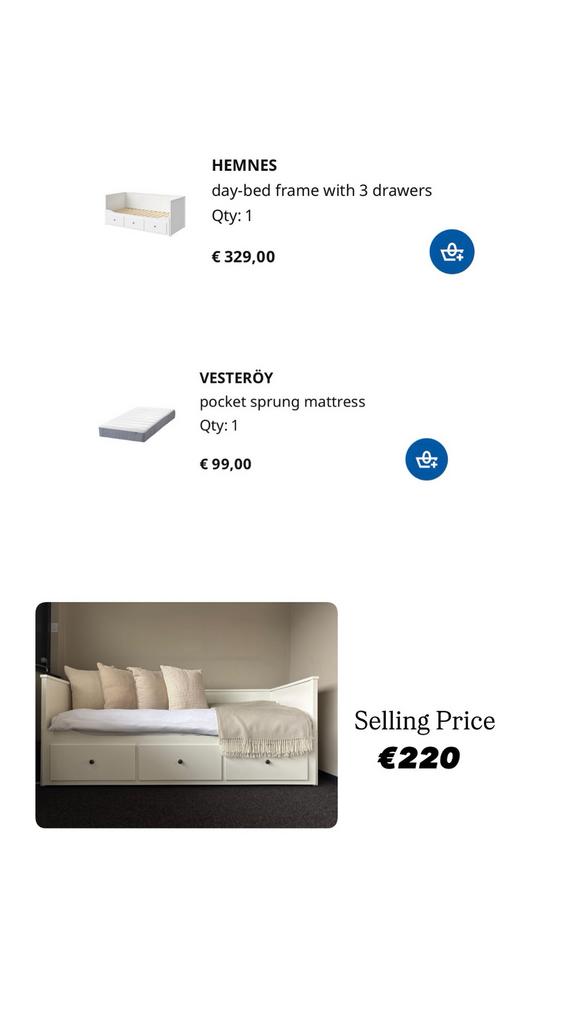 IKEA Day Bed, Ophalen, Zo goed als nieuw, Eenpersoons