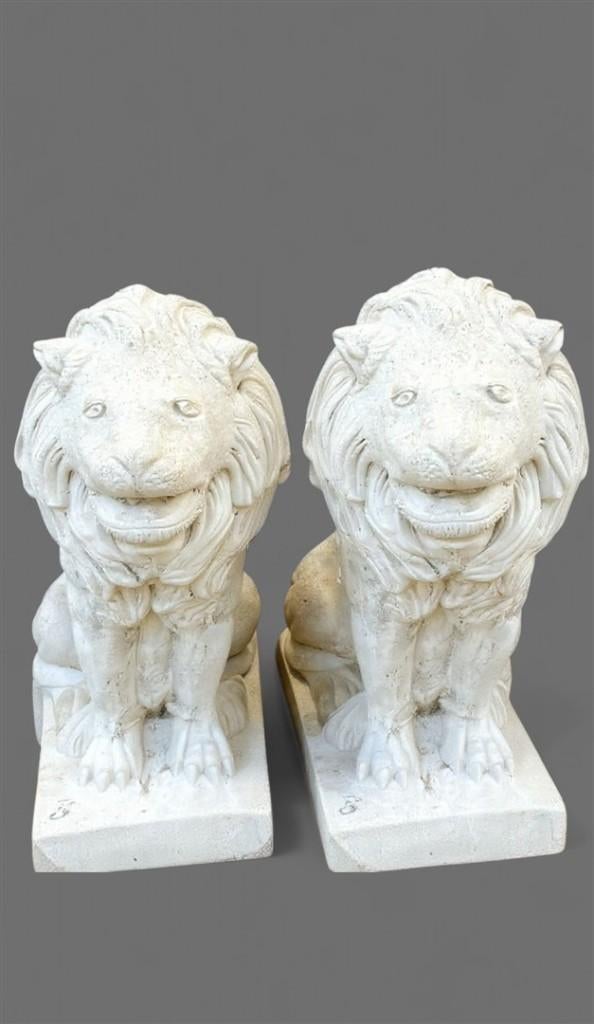 2 grote betonnen leeuwen Tuinbeelden  - Departijwinkel, Tuin en Terras, Ophalen, Nieuw