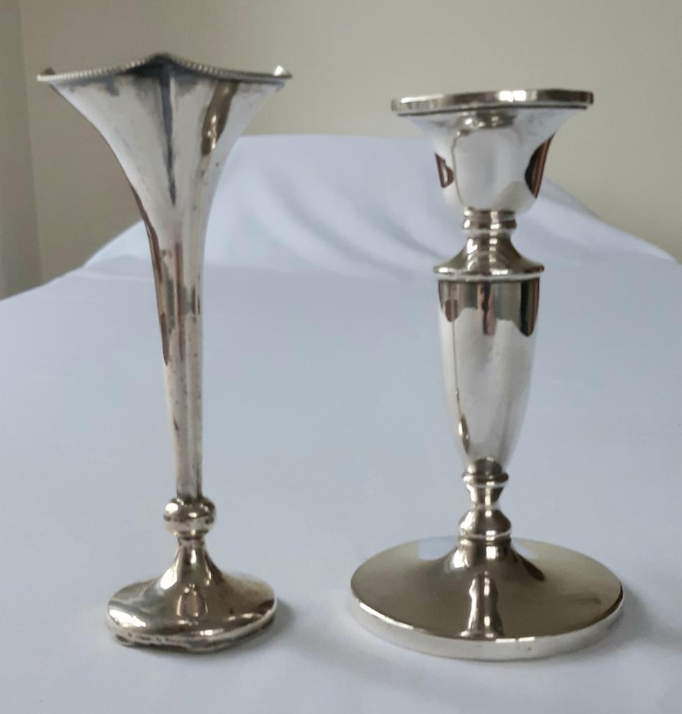 2 Zilveren Vaasjes - 925 en 835 gekeurd., Ophalen of Verzenden