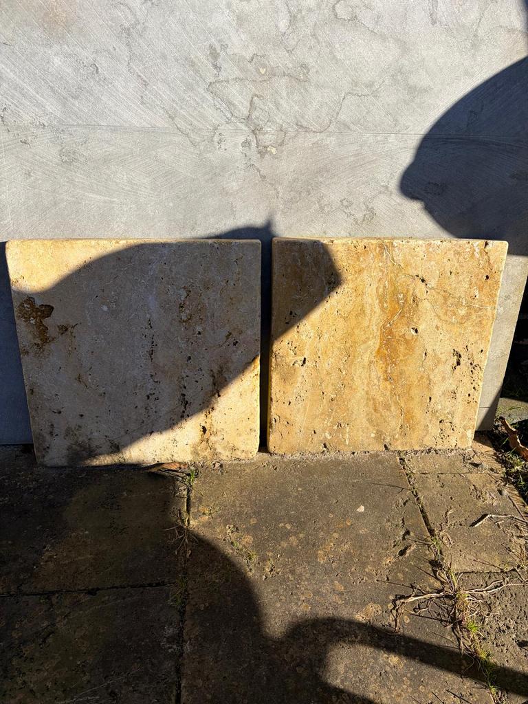 Tuintegels travertin, Ophalen, Gebruikt, Terrastegels, Natuursteen