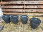 4 Elho antraciet bloempotten 38cm diameter 36cm hoog, Tuin en Terras, Bloembakken en Plantenbakken, Ophalen, Kunststof, Gebruikt