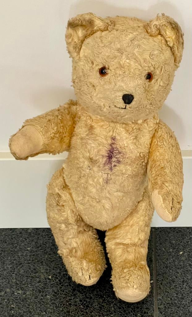 Teddybeer, minimaal 56 jaar oud, 35 cm., Verzenden, Zo goed als nieuw, Stoffen beer, Overige merken