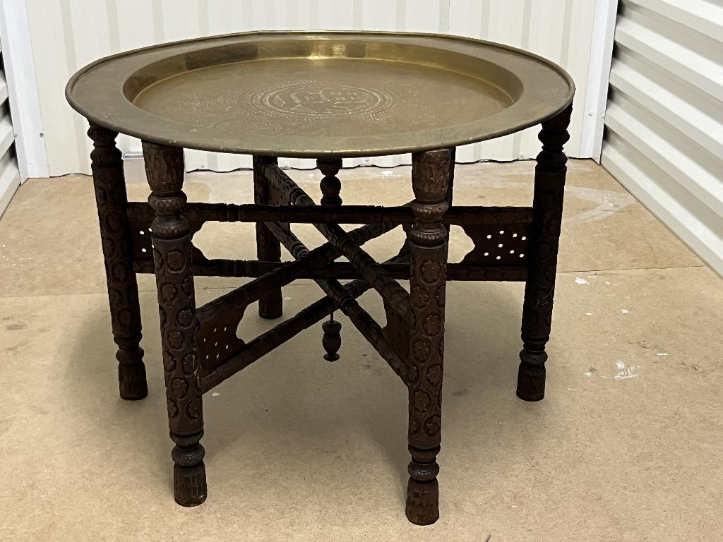 Antieke Chinese Messing Dienbladtafel, Antiek en Kunst, Antiek | Koper en Brons, Ophalen