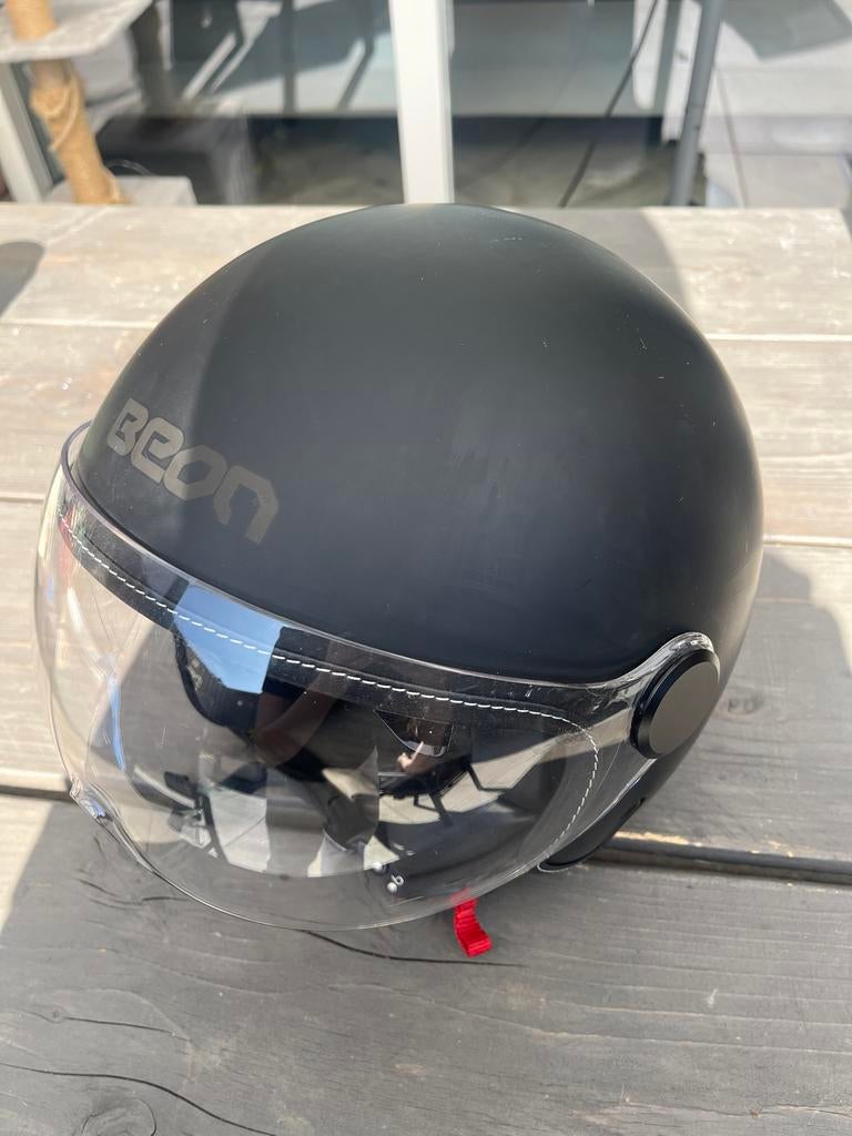 Scooter Helm BEON Maat S - Mat Zwart, Fietsen en Brommers, Brommerhelmen, Ophalen of Verzenden, Gebruikt, Small