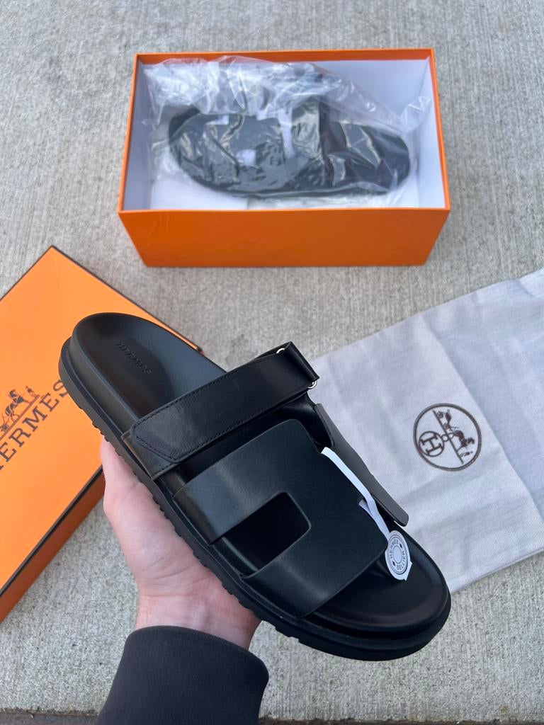 Hermes Chypre Sandalen Slippers, Kleding | Heren, Schoenen, Ophalen of Verzenden, Zo goed als nieuw, Zwart, Sandalen