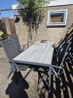 Tuintafel met 4 stoelen, Tuin en Terras, Ophalen, Zo goed als nieuw, Aluminium
