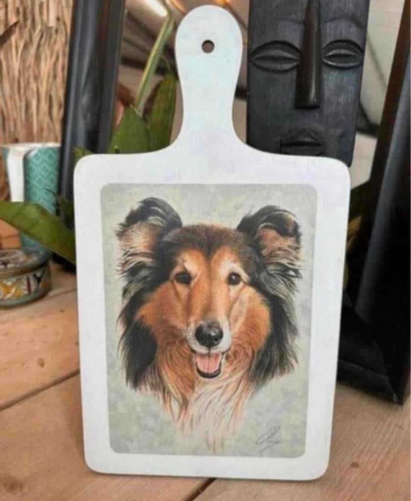 Nieuw: grote broodplank met collie / schotse herdershond, Ophalen of Verzenden, Nieuw