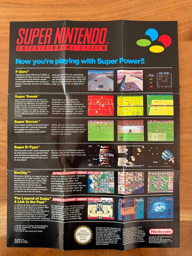 Vintage Super Nintendo Entertainment System Poster, Spelcomputers en Games, Games | Nintendo Super NES, Ophalen of Verzenden, Gebruikt